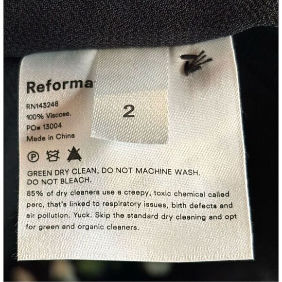 Reformation NANTES FLORAL-PRINT GEORGETTE MIDI DRESS IN BLACK NWT Size 2 - Picture 6 of 6